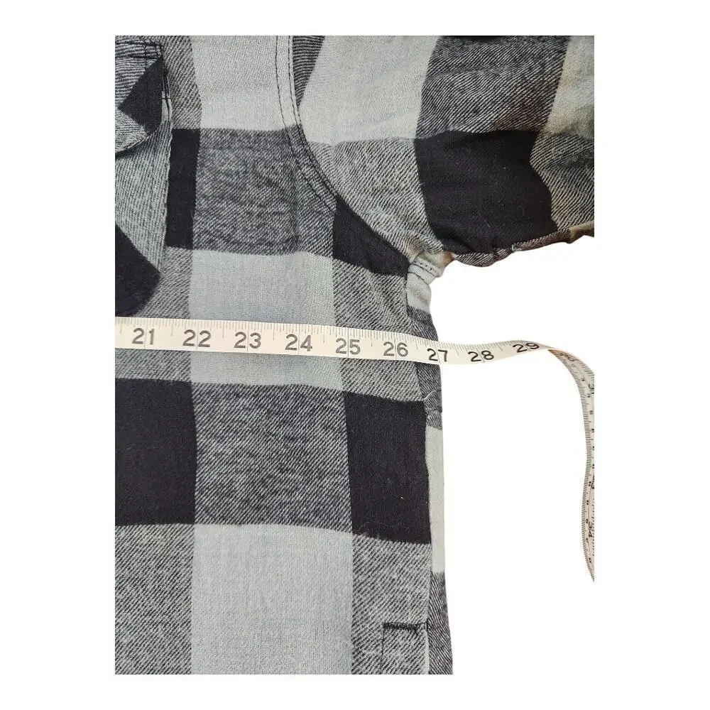 Craftsman hooded flannel jacket quilted lining men's sz XL black gray